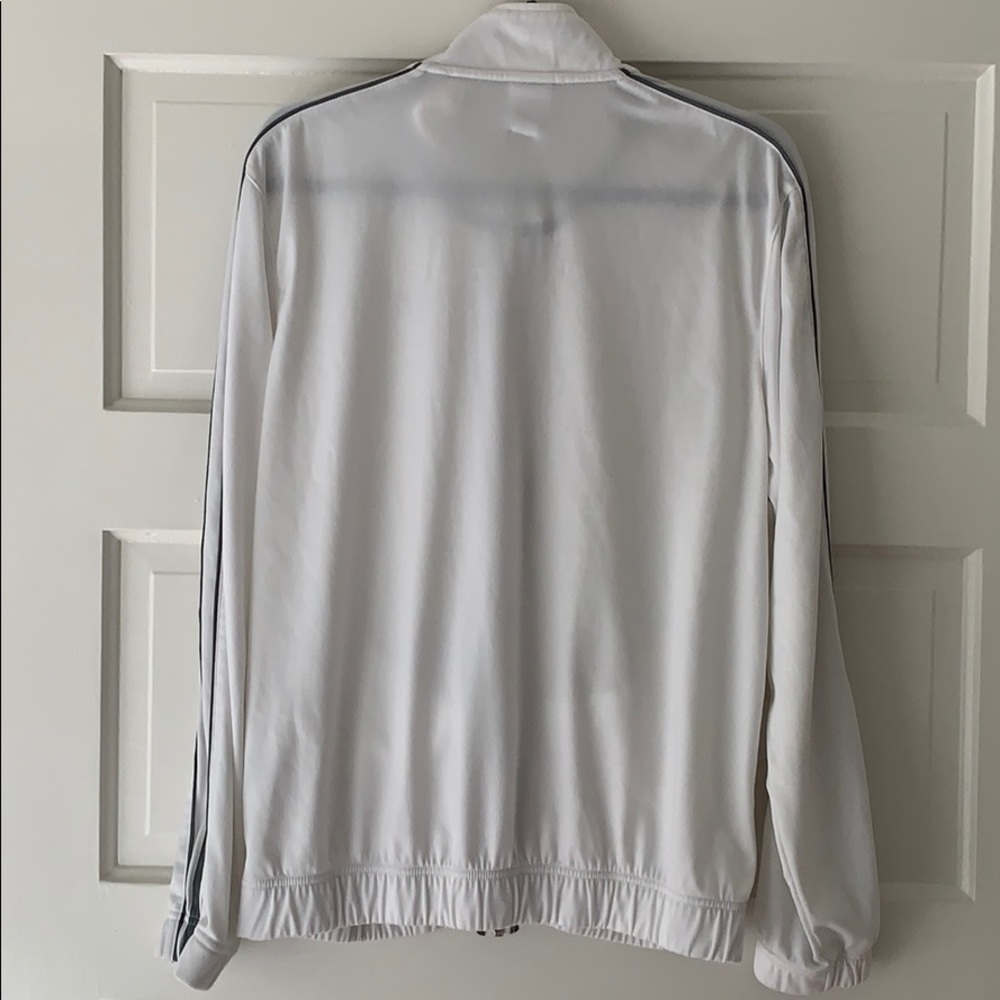 Nike track jacket white w/gray stripes - Picture 4 of 8